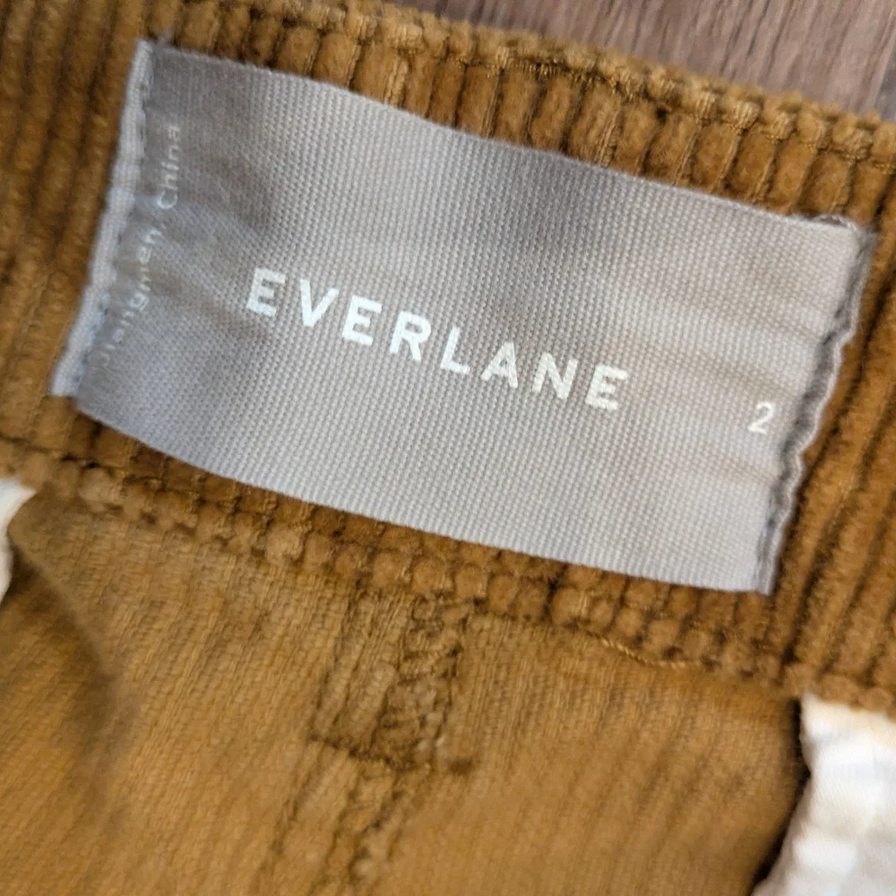 Everlane Corduroy Wide Leg Pants Trousers High Rise Mustard Brown Cotton Sz 2 - Picture 5 of 15